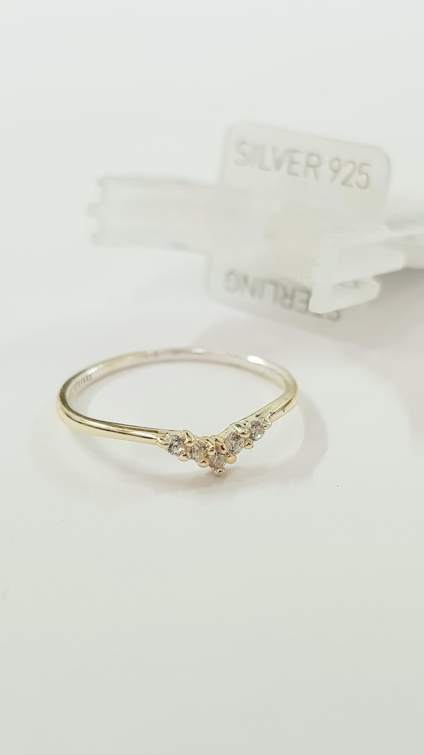 انگشتر نقره عیار ۹۲۵ نگین اتمی سایز ۷ - ۶ برند iam کد ۲۴۰۹۴