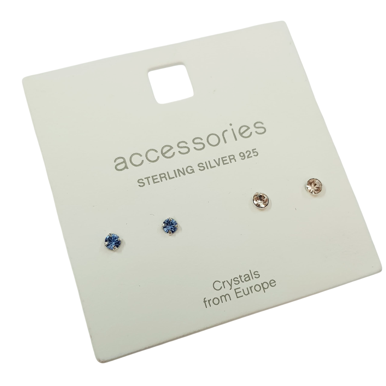 پک دو جفتی گوشواره گلگوش نگین سواروسکی رنگی جنس نقره عیار ۹۲۵ برند Accessories کد ۲۵۰۹۴