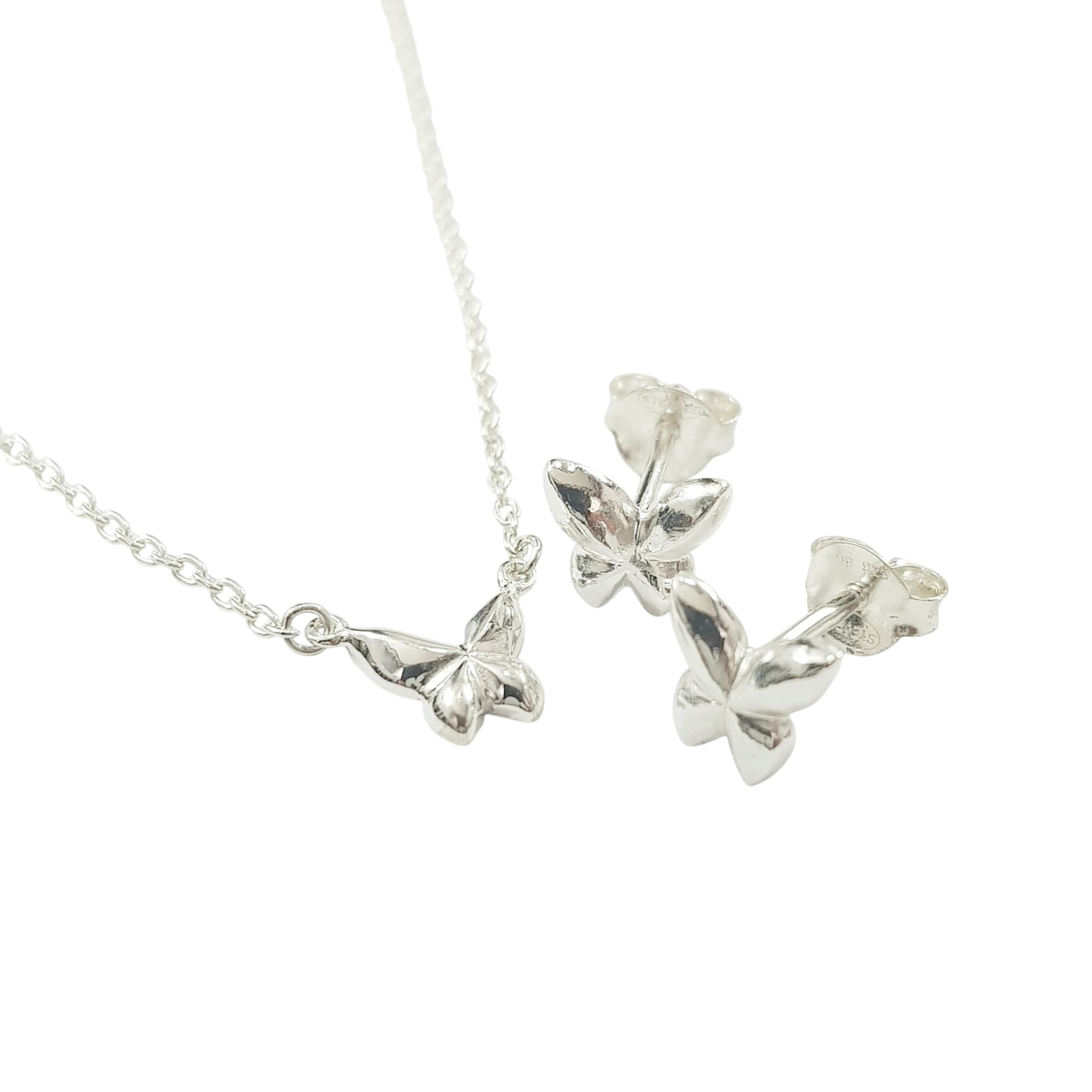 نیم ست گردنبند و گوشواره نقره عیار ۹۲۵ مدل پروانه برند Accessories کد ۲۶۰۹۱