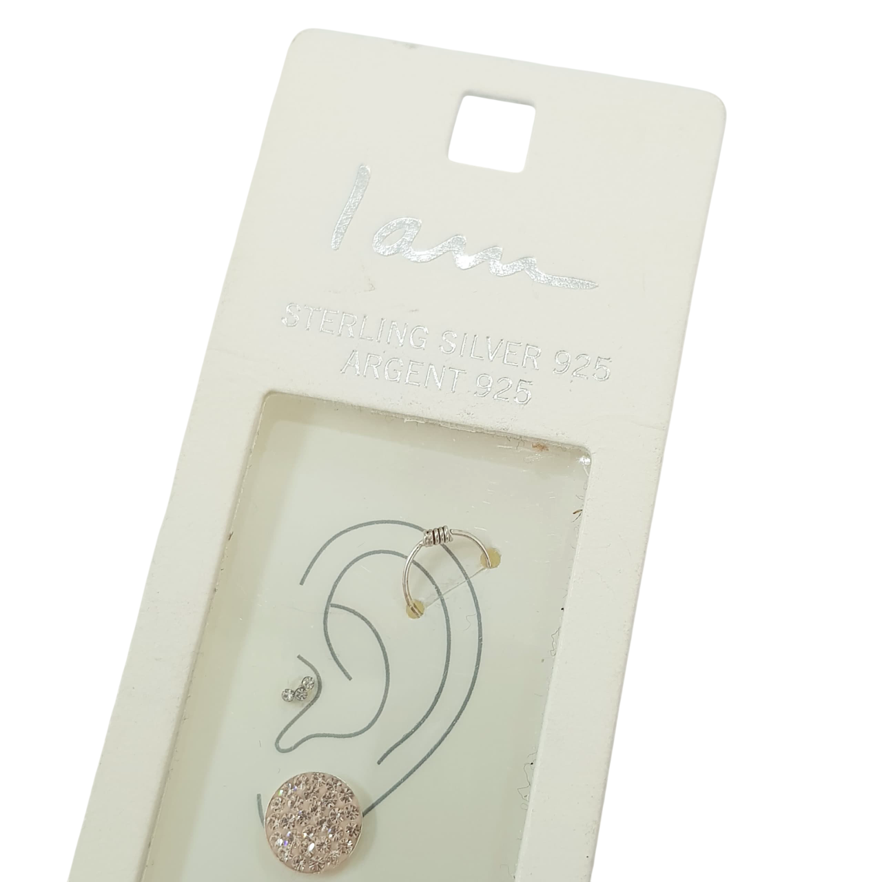 پک سه عددی پیرسینگ حلقه ای پیرسینگ میخی و گلگوش نقره عیار ۹۲۵ برند iam کد ۰۱۱۰۵