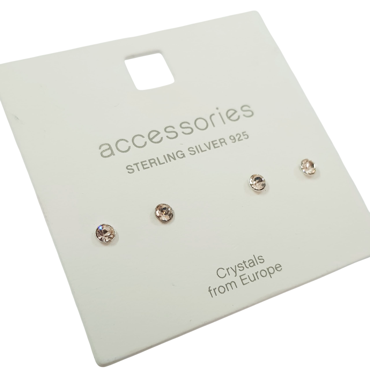 پک دو جفتی گوشواره گلگوش نگین سواروسکی صورتی شامپاینی جنس نقره عیار ۹۲۵ برند Accessories کد ۰۶۱۰۳