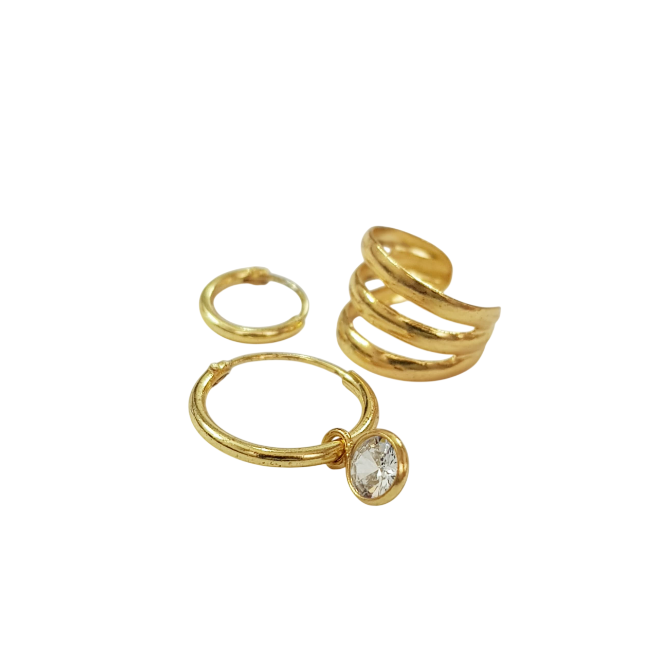 پک سه عددی گوشواره حلقه ای و ایرکاف نقره عیار ۹۲۵ برند Six کد ۰۹۱۰۴