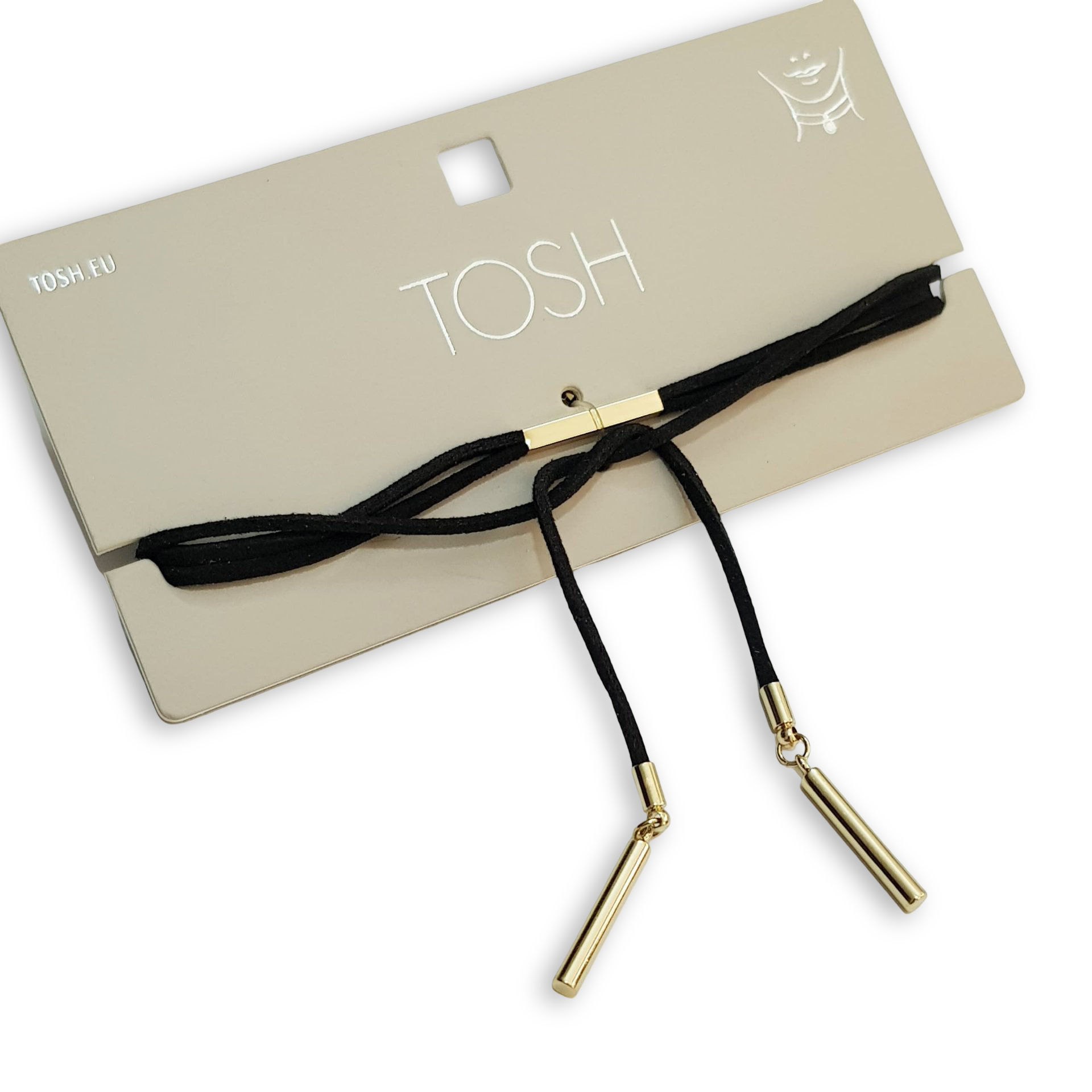 گلوبند چوکر مشکی طلایی آویز دار ، برند TOSH آلمان