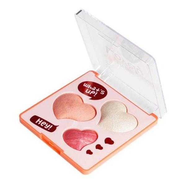 پالت رژگونه و هایلایتر s.f.r مدل Lovely شماره 01